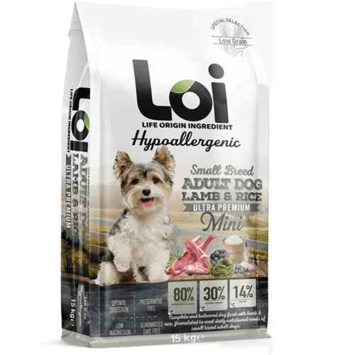 Loi Kuzu Etli Mini Irk Yetişkin Köpek Maması 15 Kg