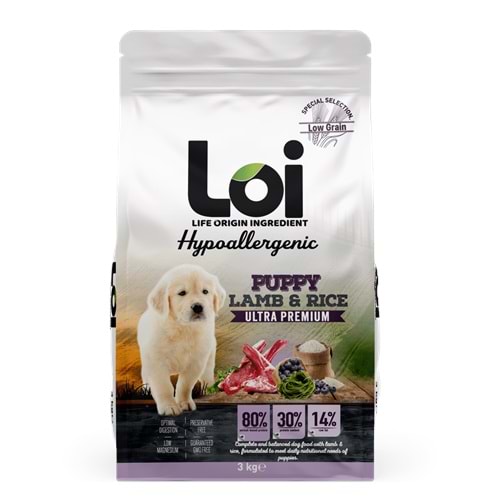 Loi Kuzu Etli ve Pirinçli Yavru Köpek Maması 3 Kg