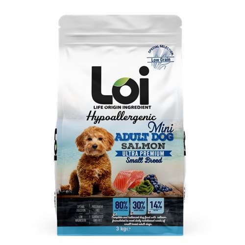 Loi Mini Irk Somonlu Yetişkin Köpek Maması 3 Kg