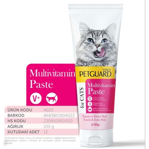 Petguard Multivitamin Kedi Malt Plus 100 Gr