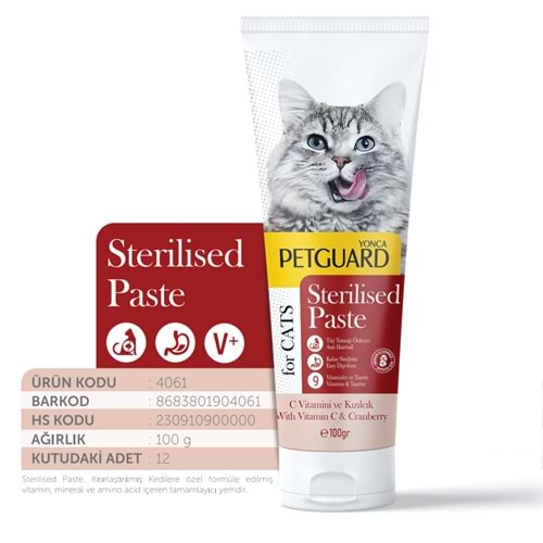 Petguard Sterilised Kısırlaştırılmış Kedi Malt 100 Gr