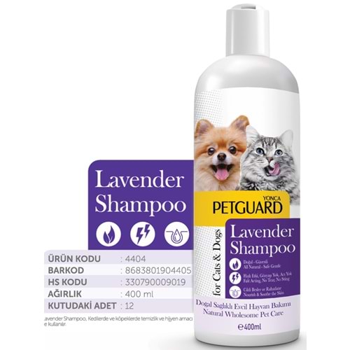 Petguard Lavantalı Kedi Köpek Sıvı Şampuan 400 Ml
