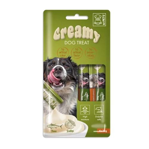 M-Pets Creamy Ton Balık & Deniz Taraklı Köpek Ödülü 4x15 Gr