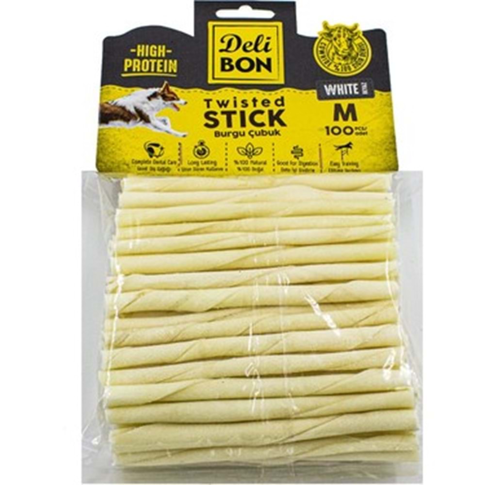 Delibon Burgulu Kalın Beyaz Kemik 50li Paket