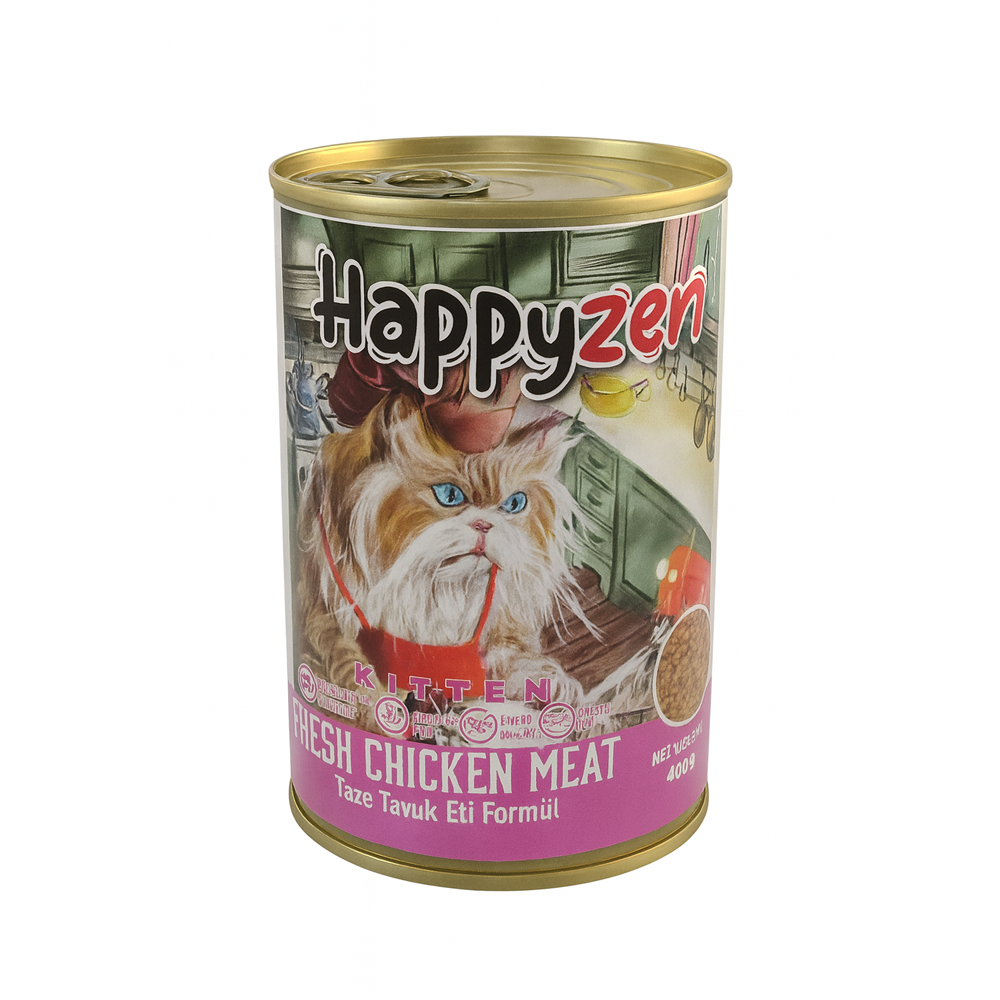 Happyzen Tavuklu Yavru Kedi Konservesi 400 Gr x 20 Adet