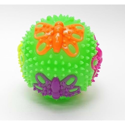 Hayvan Desenli Işıklı Plastik Top 6,5 Cm 24lü
