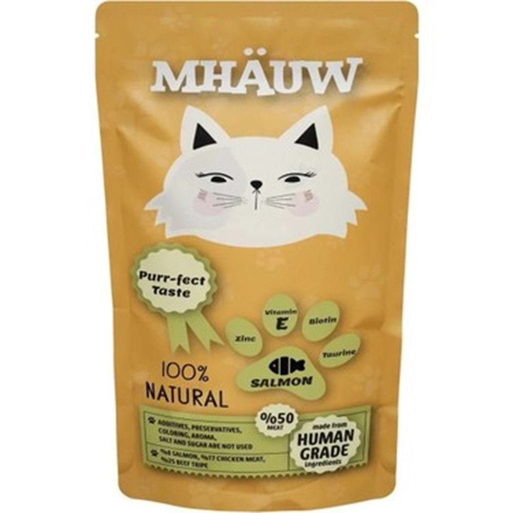 Mhauw Somonlu Kedi Pouch 80 Gr x 30 Adet