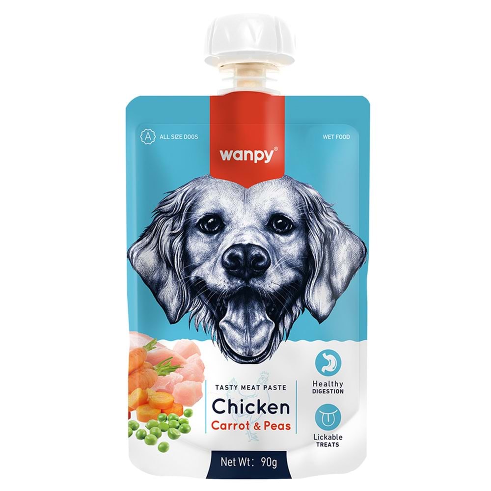 Wanpy Taze Tavuklu&Havuçlu Köpek Et Ezmesi 90 Gr 10 Adet