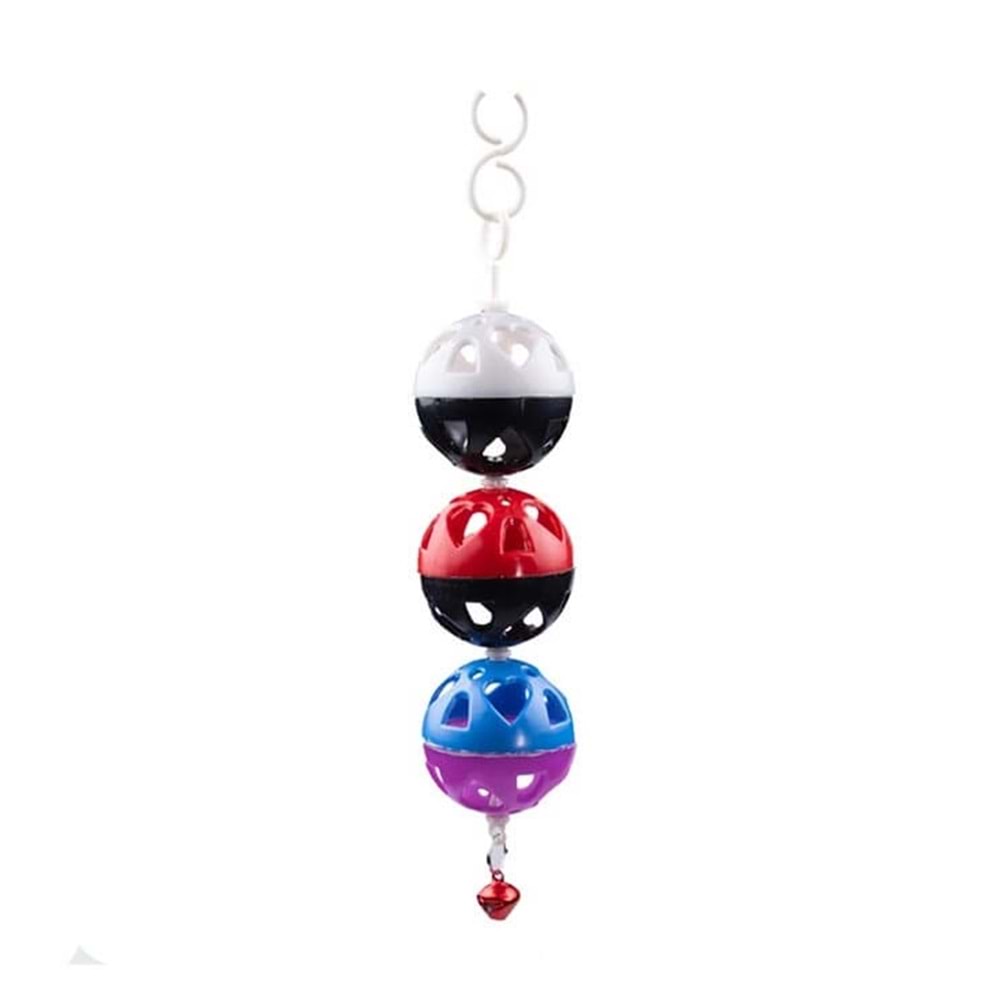 Üçlü Zilli Kuş Topu 17*4 cm 10lu