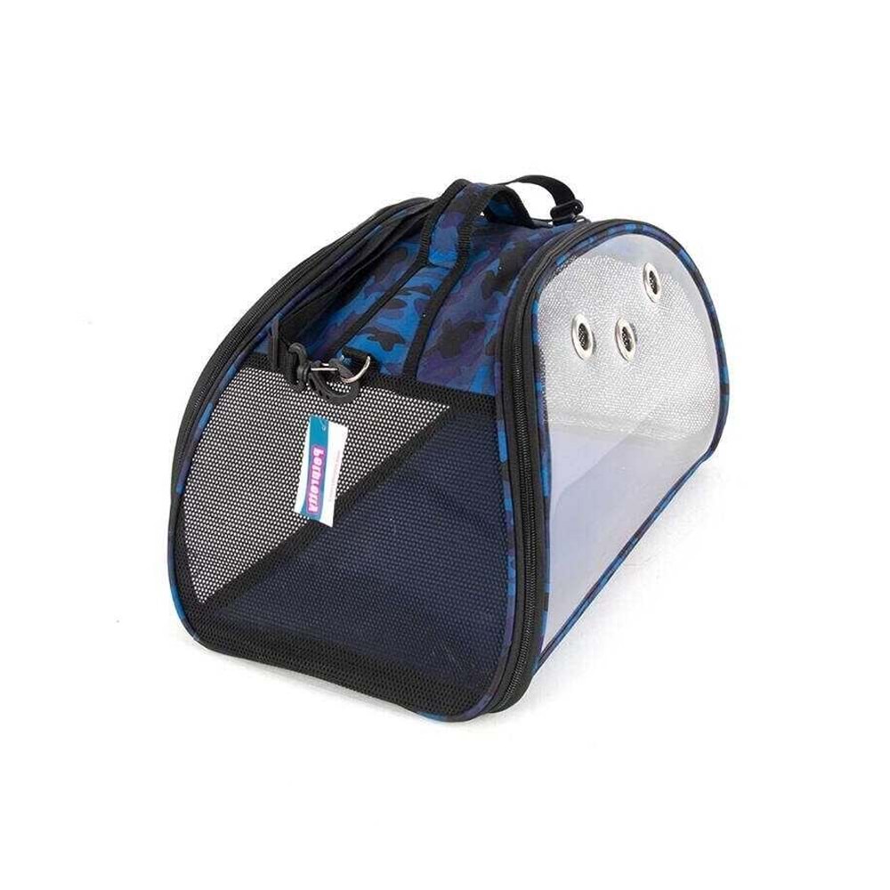 Pet Pretty Şeffaf Çanta Mavi Kamuflaj 50x28x28