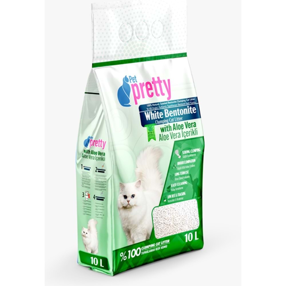Pet Pretty Kedi Kumu Aloe Vera İnce 10 Lt.