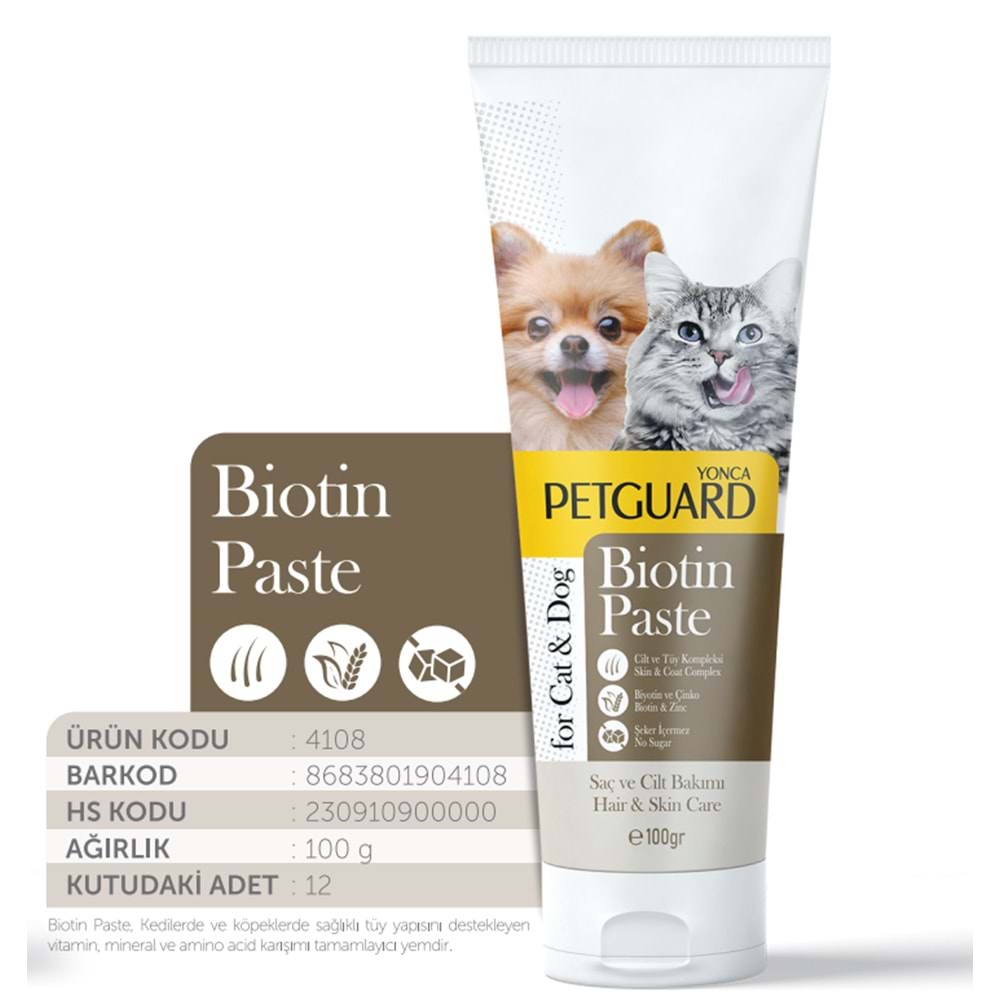 Petguard Kedi Köpek Biyotin Malt 100 Gr