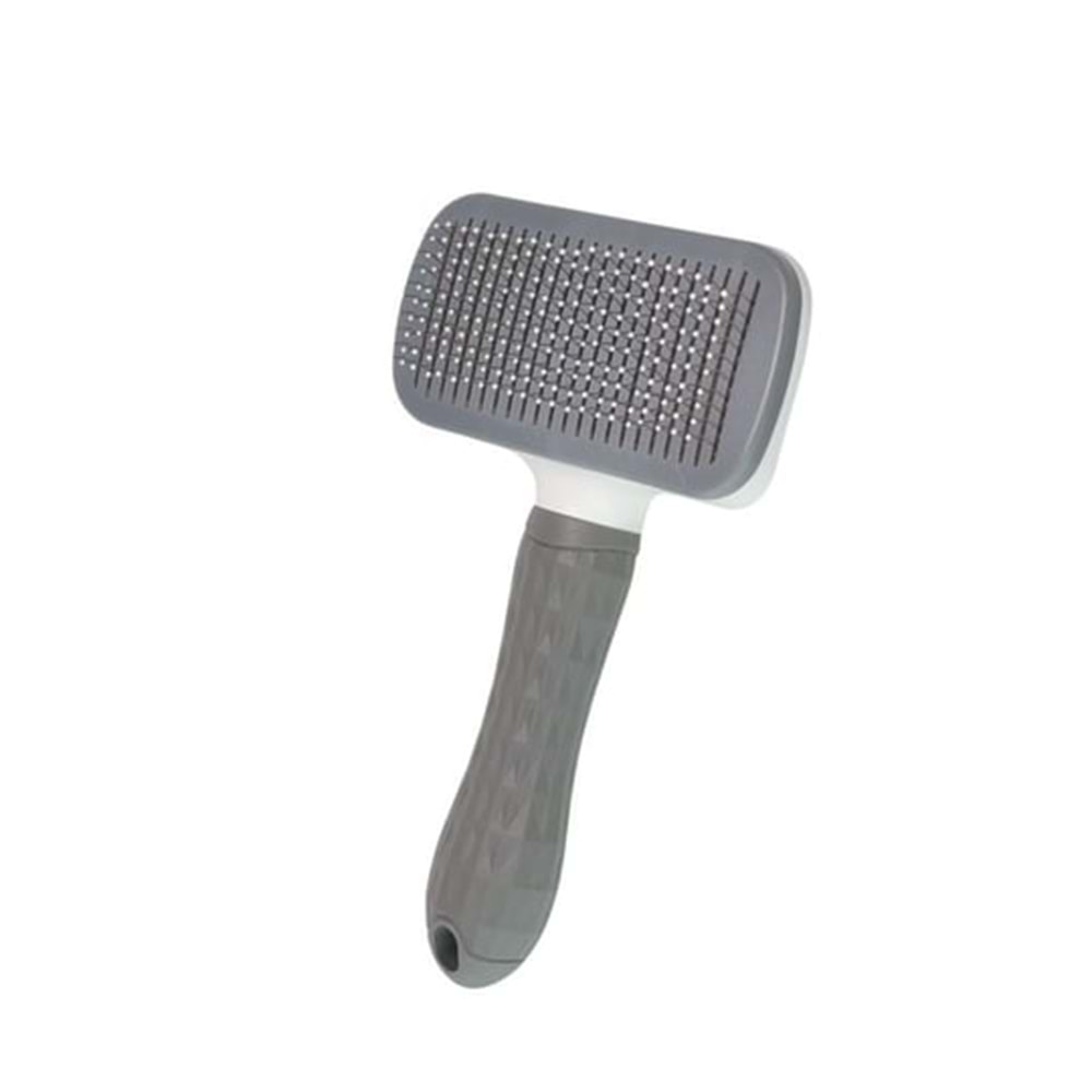 Zampa Silikon Top Başlıklı Kedi ve Köpek Fırçası Small 14x7cm, Gri